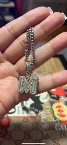 Customer photo review of Break The Ice Initial Necklace '18k Gold Plated'