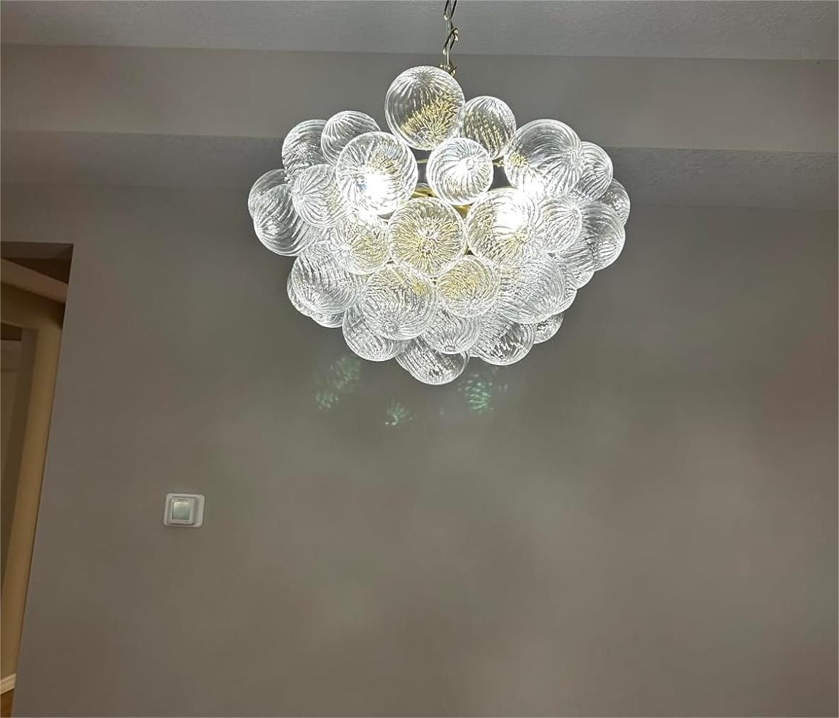 Customer photo review of Contemporary Clear Ribbed Bubble Chandelier