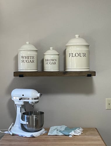 Customer photo review of Rustic Shelves with Brackets