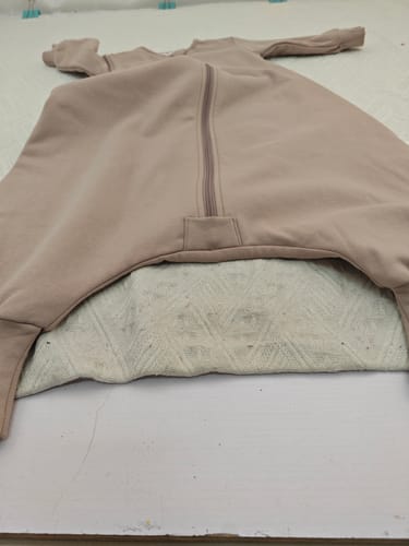 Customer photo review of Toddler Zip Sleep Sack Organic Cotton Long Sleeve With Footie 2.5 TOG - Smoky Pink