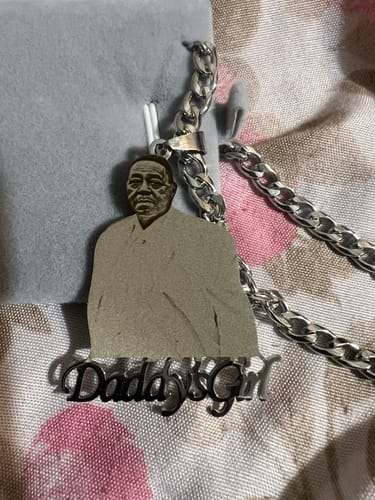 Customer photo review of Lovers Charm™ 18K Custom Engraved Necklace