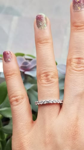Customer photo review of Pave CZ Eternity Ring in Sterling Silver