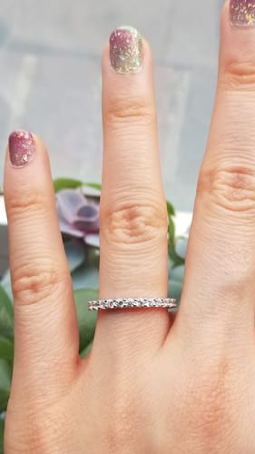 Customer photo review of Pave CZ Eternity Ring in Sterling Silver