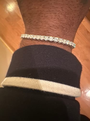 Customer photo review of 4MM Moissanite Tennis Bracelet 14K White Gold
