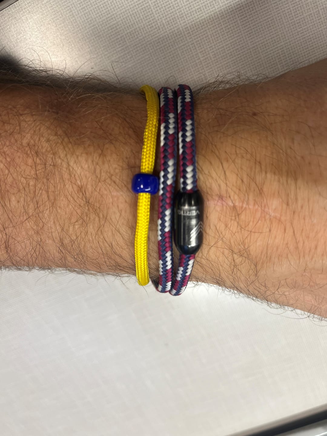 Customer photo review of Paracord Bracelet Magnetic Red White