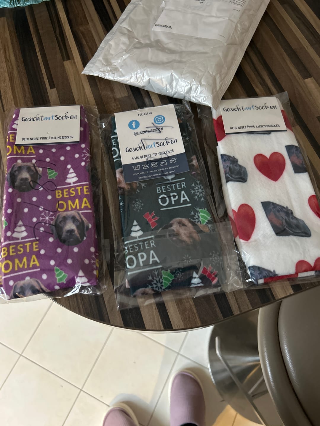 Customer photo review of Personalisierte Hundesocken