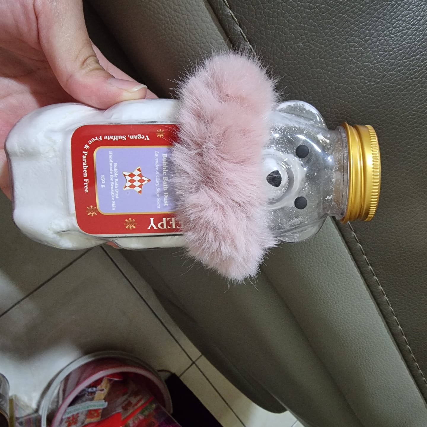 Customer photo review of Beary Sleepy Bubble Bath Dust
