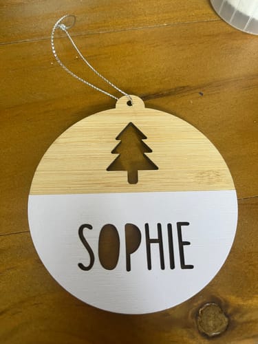 Customer photo review of Personalised Christmas Tree Bauble