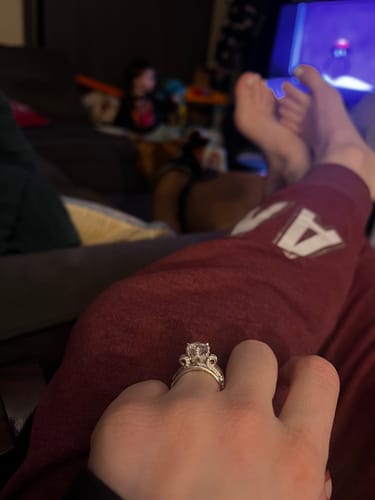 Customer photo review of Moissanite 2.0 Carat Engagement Ring Promise Ring For Women