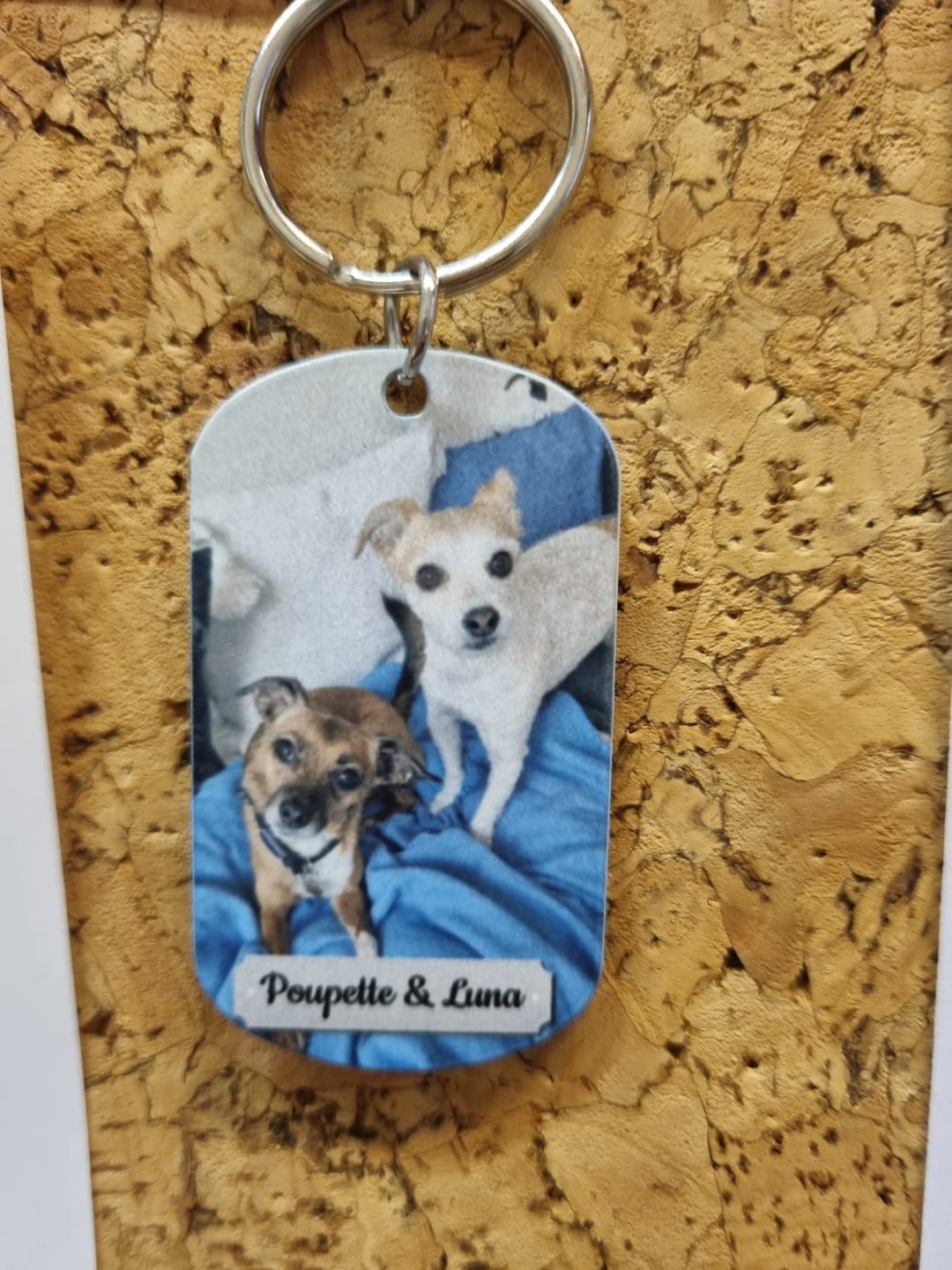 Customer photo review of Photo double face - Porte-clés Dog Tag personnalisé