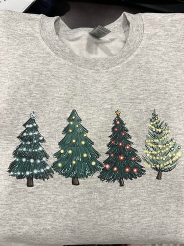 Customer photo review of Four Christmas Trees DTF Transfer