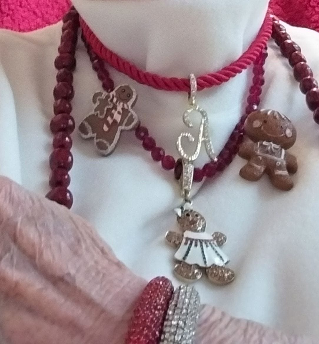 Customer photo review of Heidi Daus® "Elegant Essentials" Pin Enhancer Cord Necklace