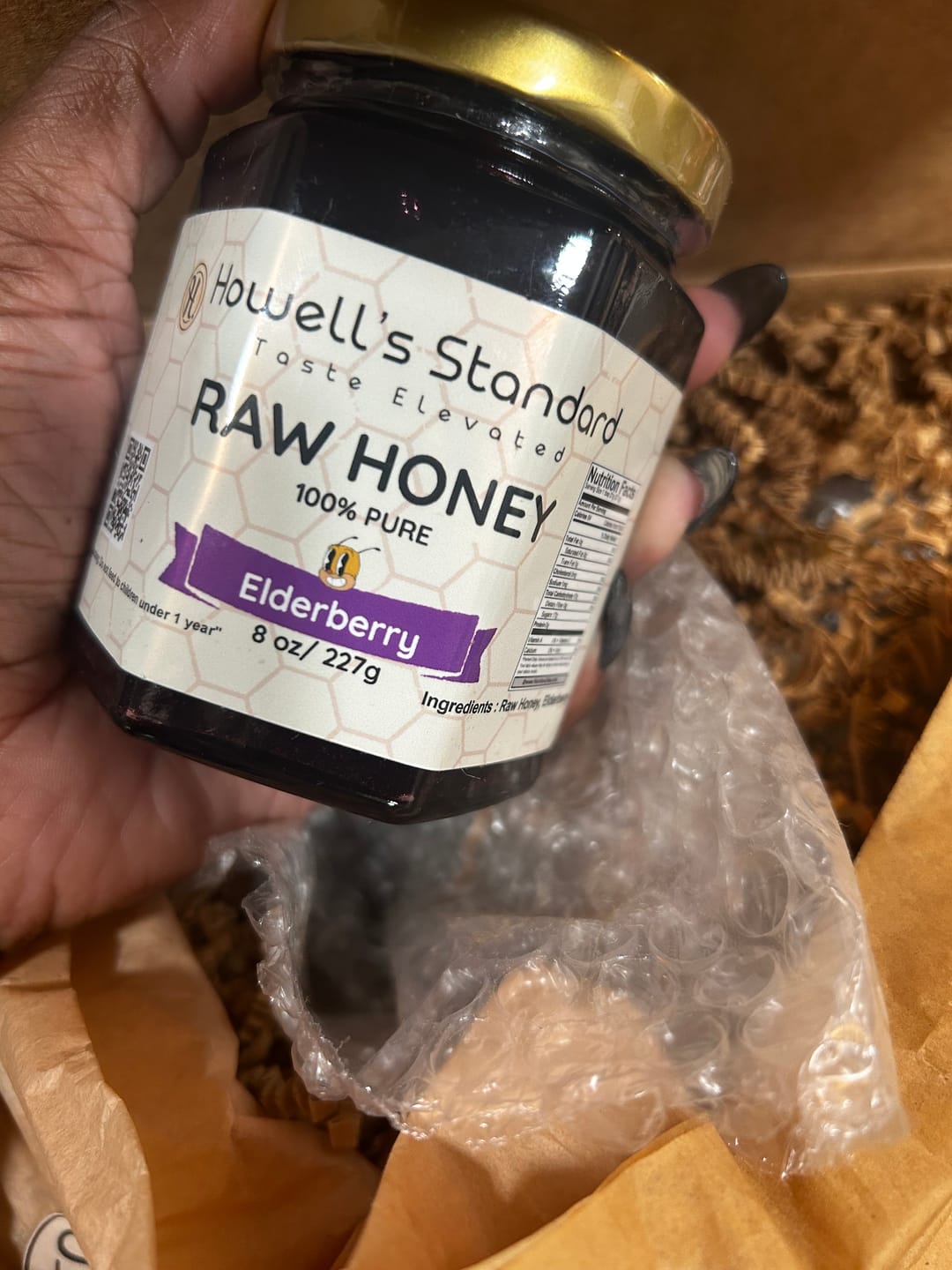 Customer photo review of Elderberry Infused Raw Honey