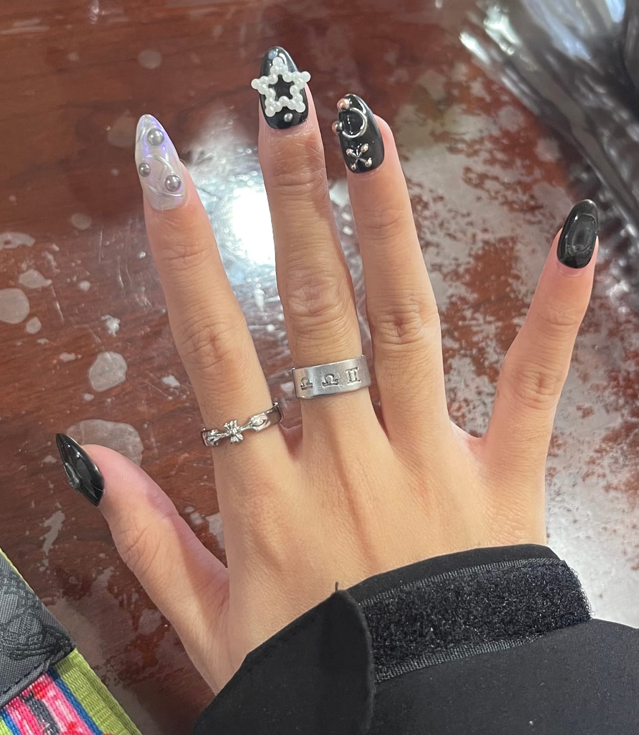 Customer photo review of Chrome Cross Ring Band