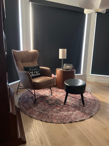 Customer photo review of Distressed Vintage Cezanne Terracotta Round Rug