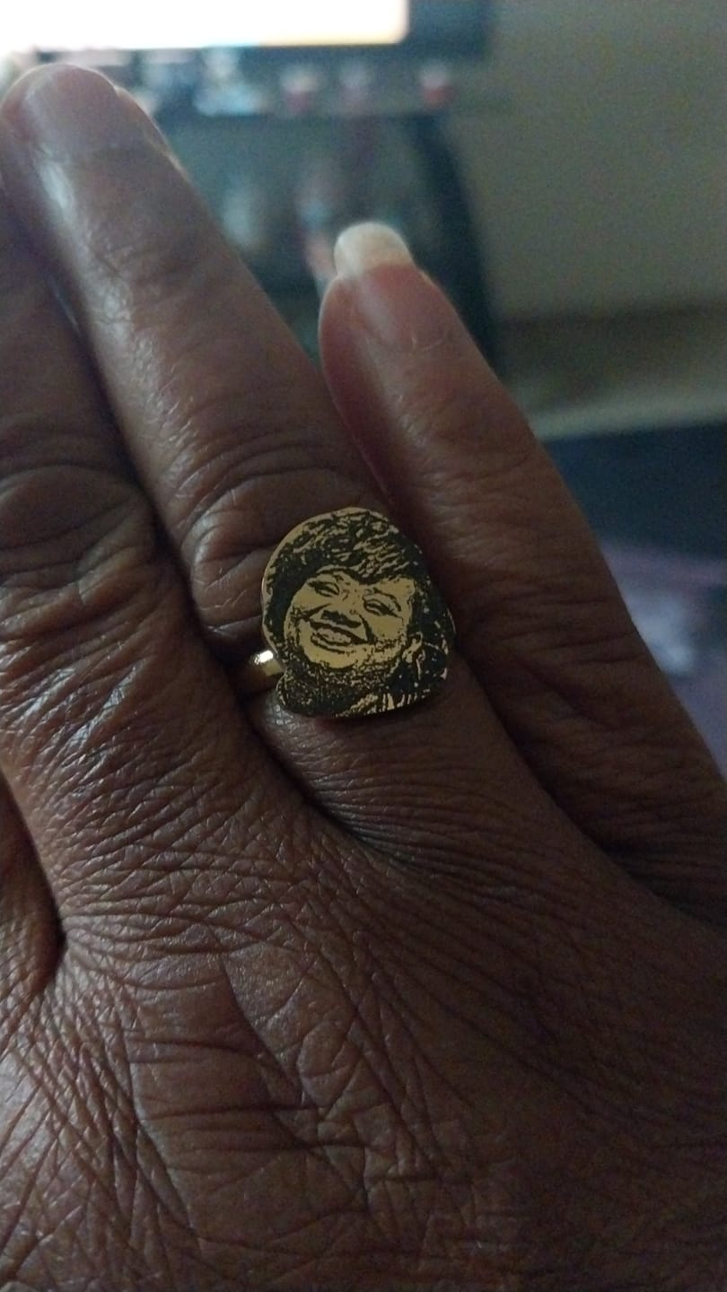 Customer photo review of Personalized Adjustable Photo Portrait Ring