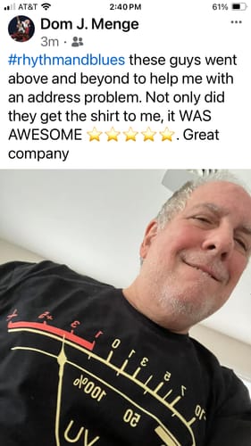 Customer photo review of Vu Meter T-Shirt