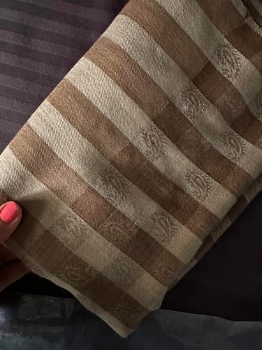 Customer photo review of Pashtush Womens Extra Fine Wool Blend  Shawl,Checkered, Soft And Warm Beige