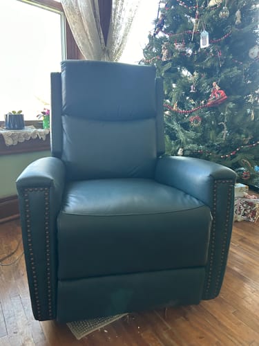 Customer photo review of Aniceta 30.31" Wide Genuine Leather Swivel Rocker Recliner