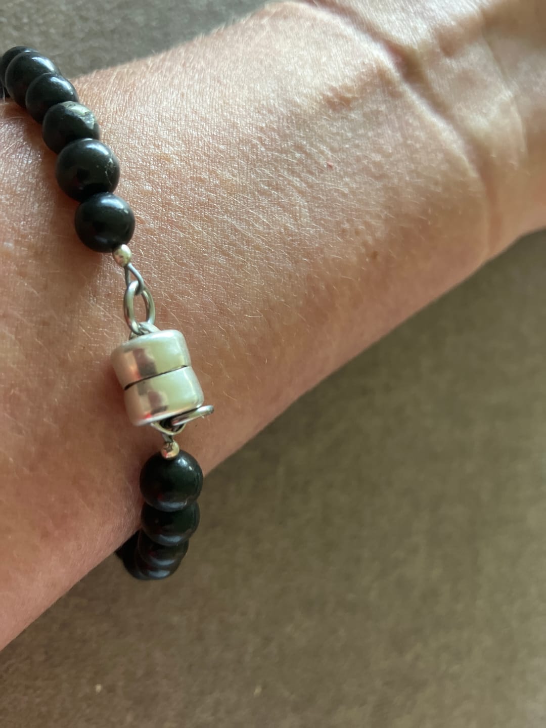 Customer photo review of Blue Gemstones & Shungite Bracelet, Throat Chakra, Self Expression