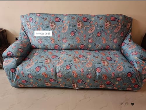 Customer photo review of Ocean Surface Elastic Sofa Slipcovers - Divine Trendz
