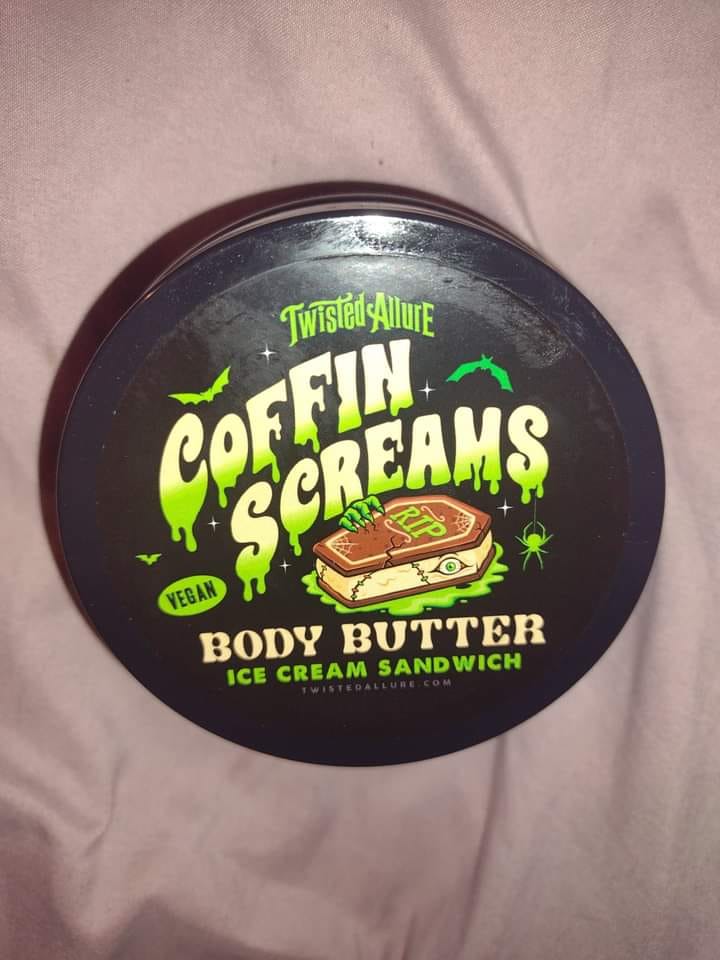 Customer photo review of Coffin Scream Body Butter (ice cream sandwich)