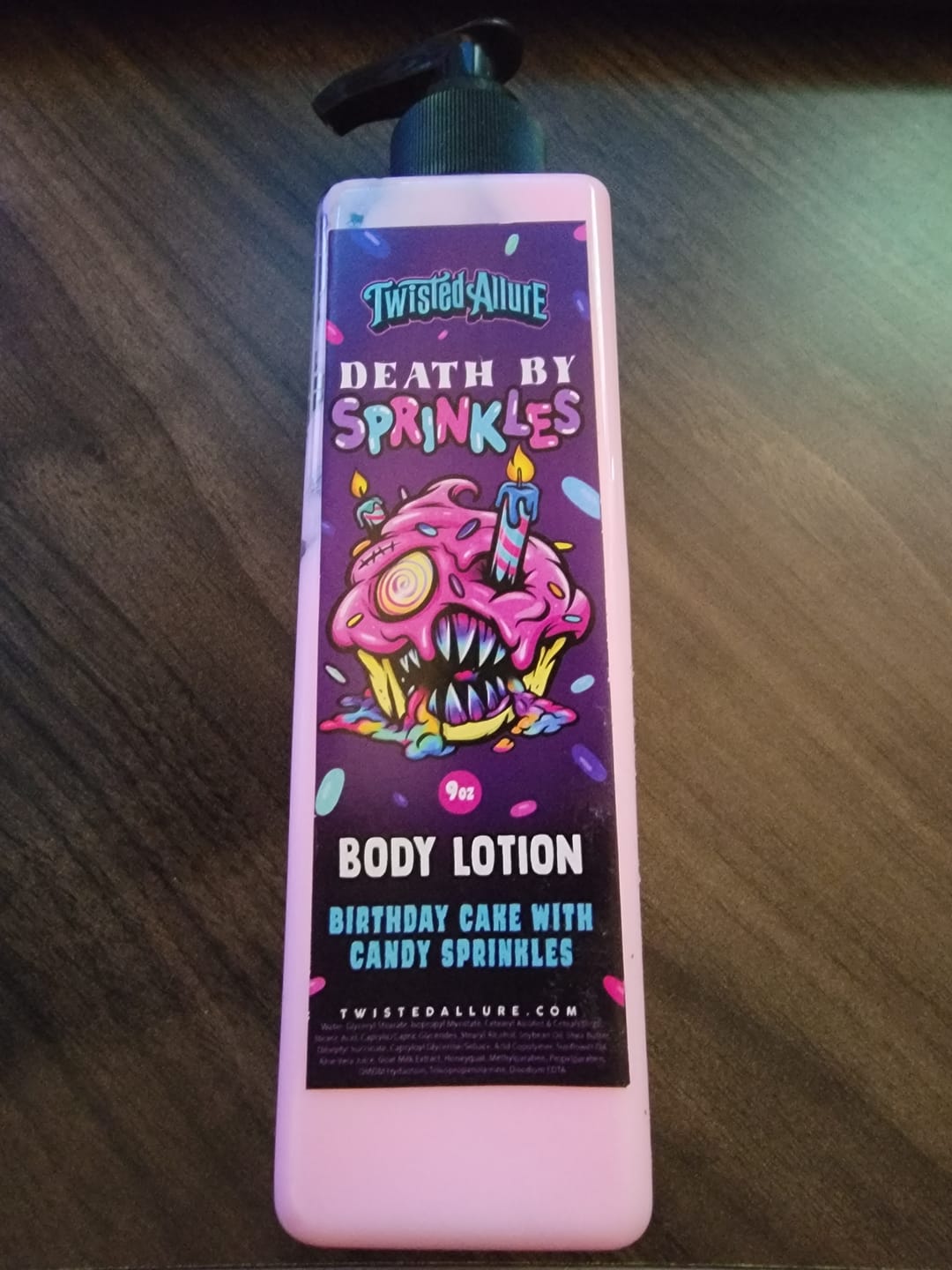 Customer photo review of Death by Sprinkles Body Lotion (Birthday Cake)