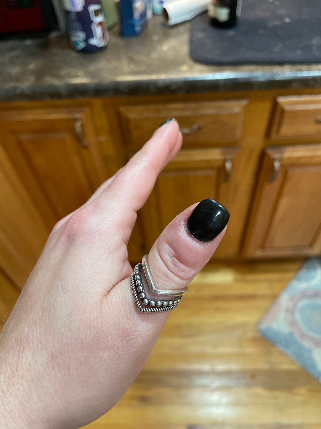 Customer photo review of Triple Chevron Boho Ring Sterling Silver