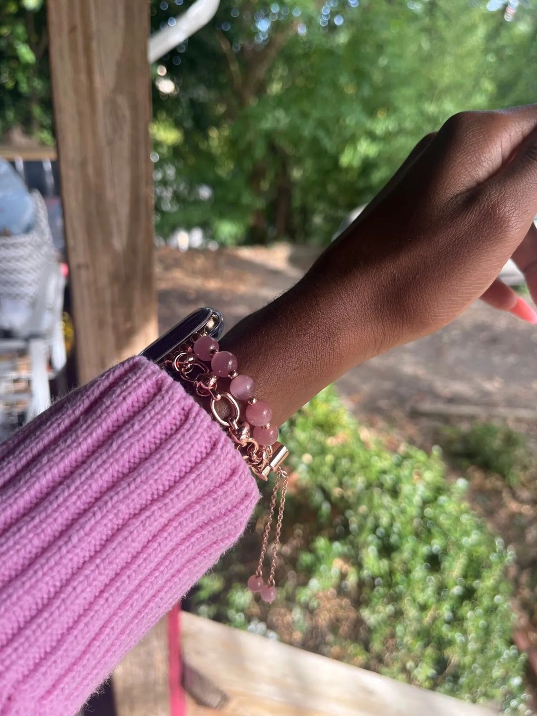 Customer photo review of Appel Watch Metallarmband "Perl"