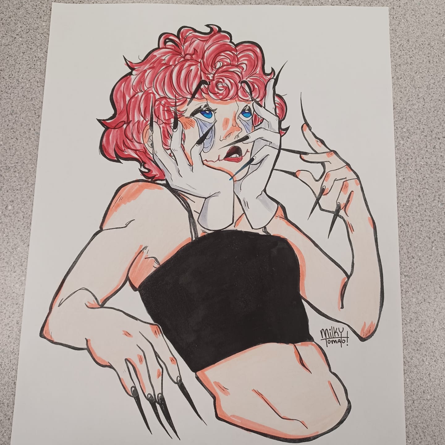 Customer photo review of Droopy Eye Girl Coloring Page PDF