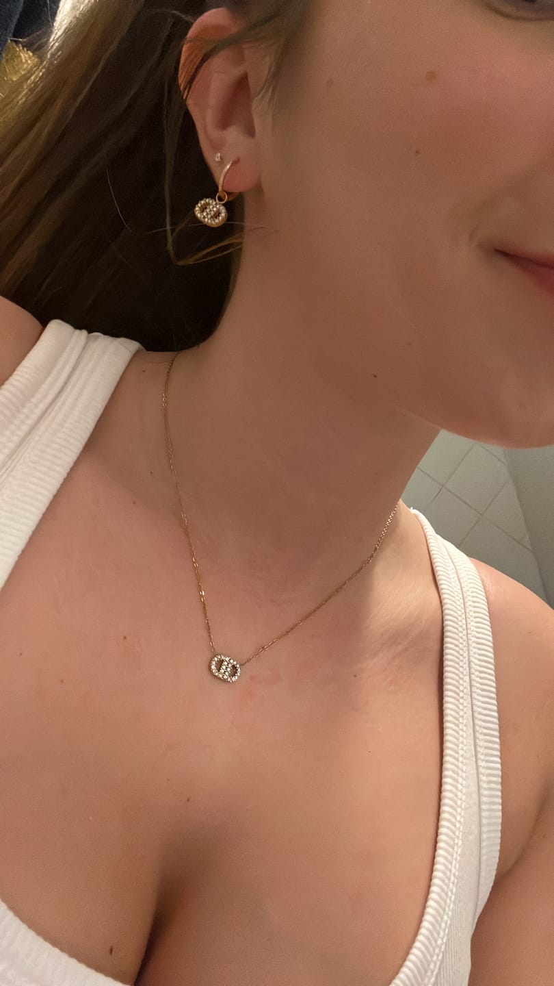 Customer photo review of Deluxe Pave Kette 14K Vergoldet