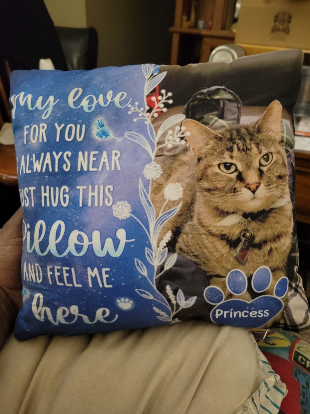 Customer photo review of Custom Photo My Love For You Is Always Here - Memorial Personalized Custom Pillow - Sympathy Gift, Gift For Pet Owners, Pet Lovers