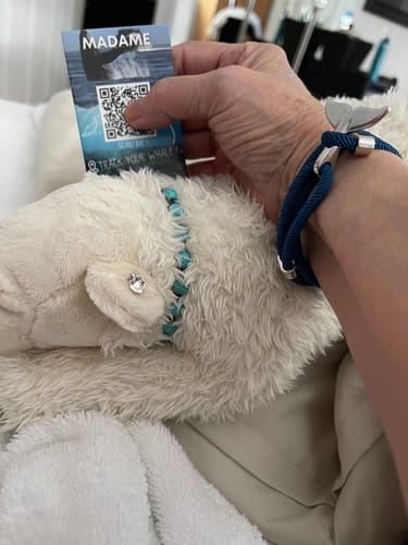 Customer photo review of Whale tracking bracelet
