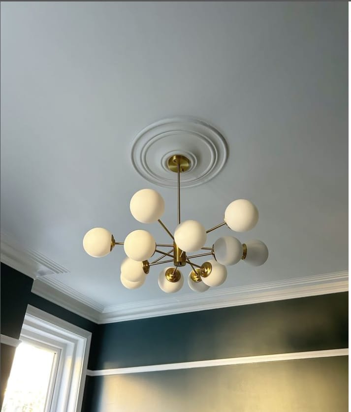 Customer photo review of 12-Light Two-tier Sputnik Opal Globe Chandelier
