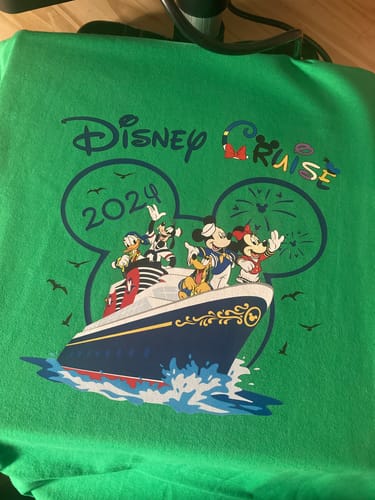Customer photo review of Disney Cruise Trip 2023 DTF Heat Transfer, Disney Vacation Design, Mickey Minnie DTF