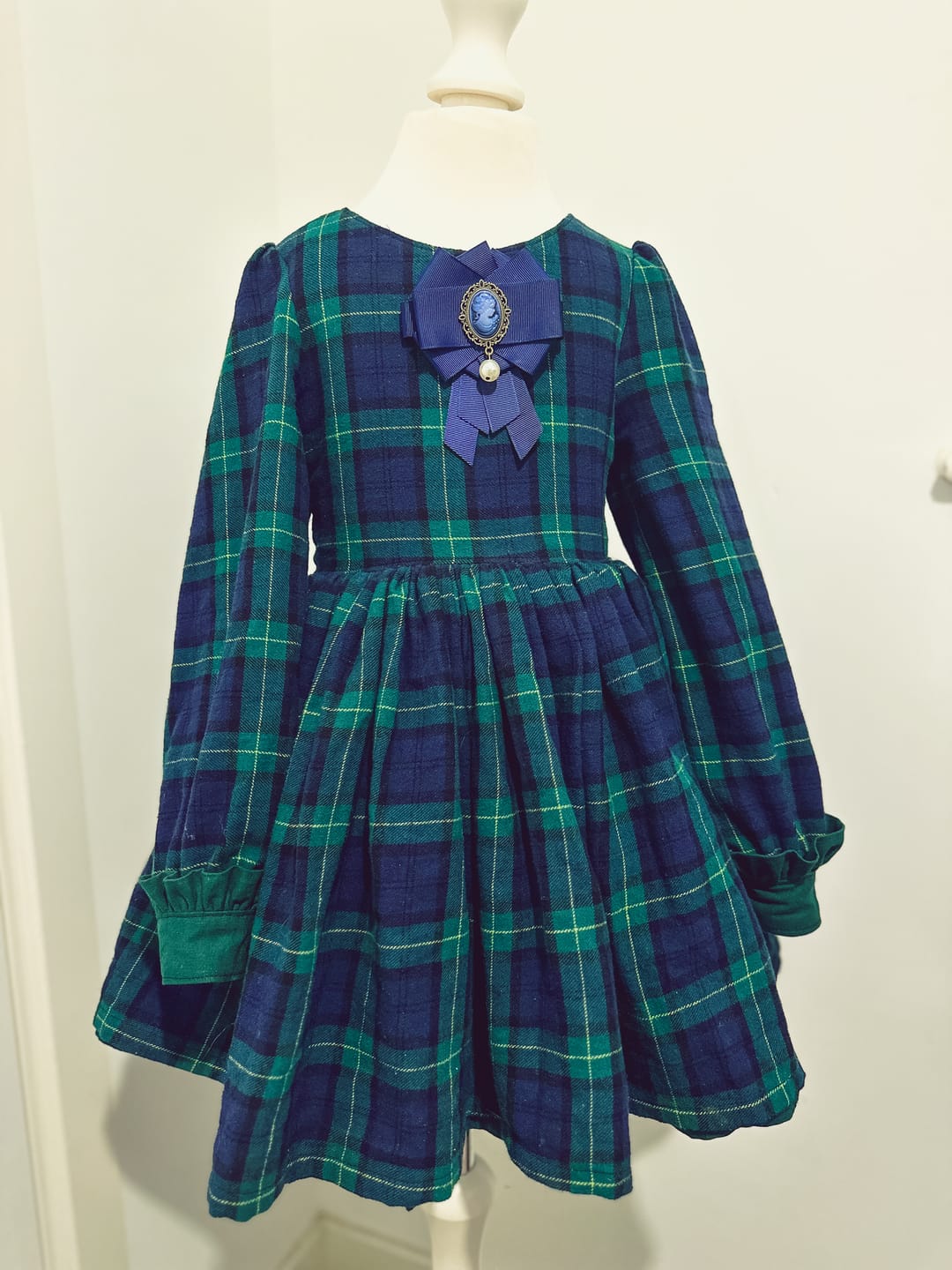 Customer photo review of Navy and Green Tartan Brushed Cotton Fabric