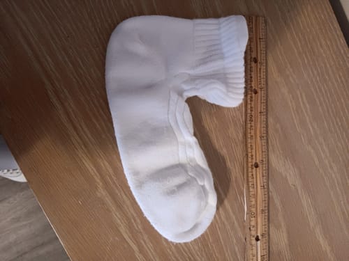 Customer photo review of Wide non-binding Bamboo diabetic socks, seamless toe, air vent with cushion sole, 6 pairs