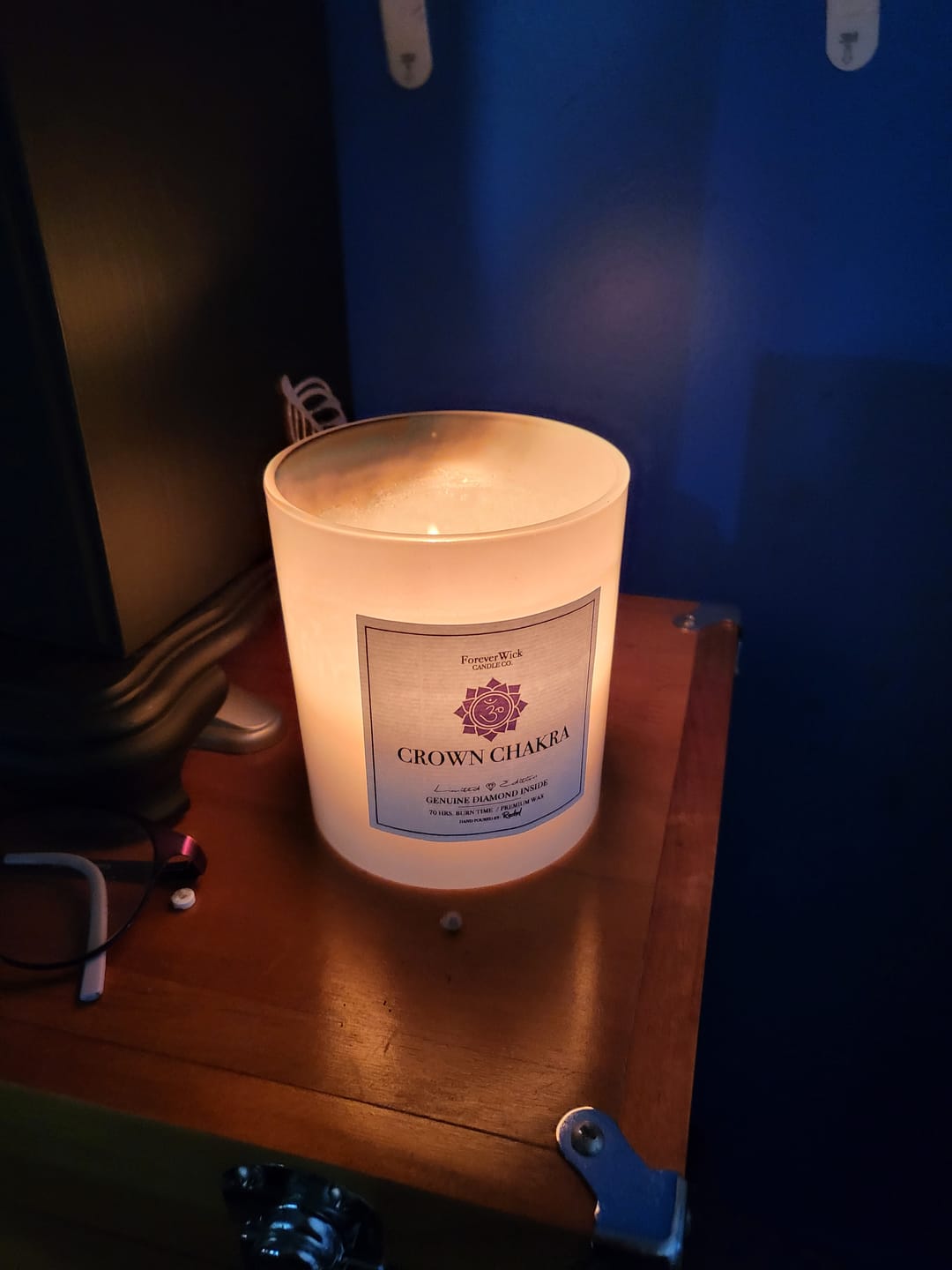 Customer photo review of Crown Chakra - Crystal & Diamond Candle