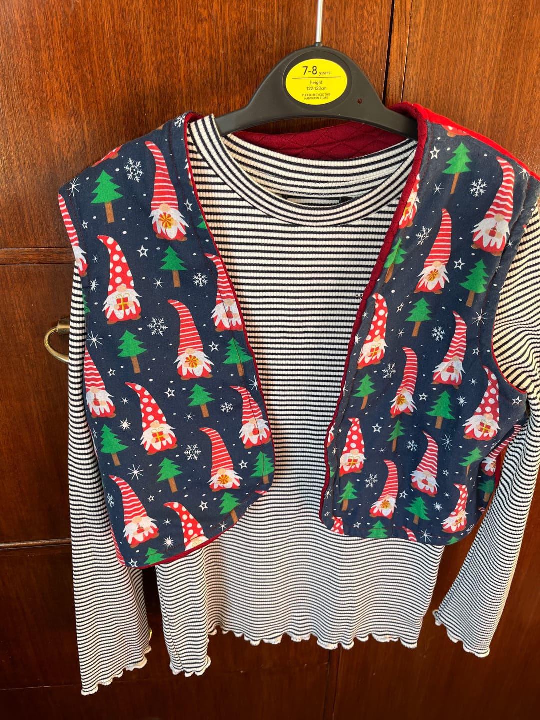 Customer photo review of Xmas Gnomes on Navy Polycotton Fabric