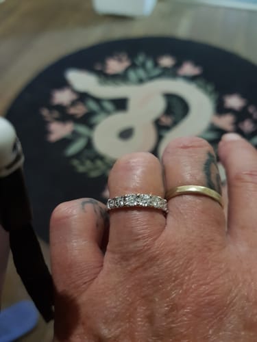 Customer photo review of Diamond Dress Ring in 9ct Yellow and White Gold TGW 0.25ct