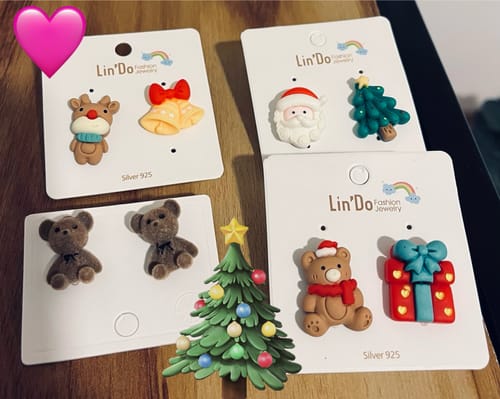 Customer photo review of Set de aretes navideños mod 2