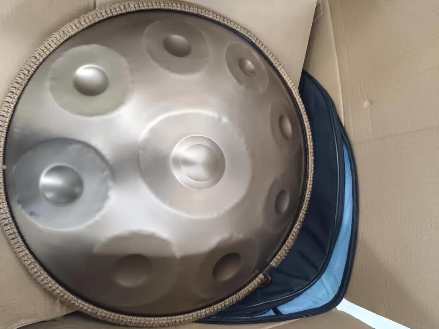 Customer photo review of Cosmos Handpan - Pure Golden 9/10/12 Notes D Minor Tambourine - Gift Set