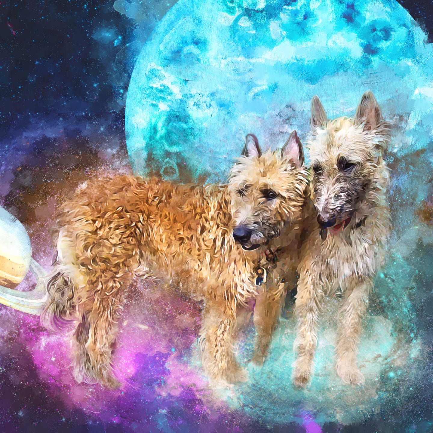 Customer photo review of Watercolor Pet Art - Pet Galaxy (PG)