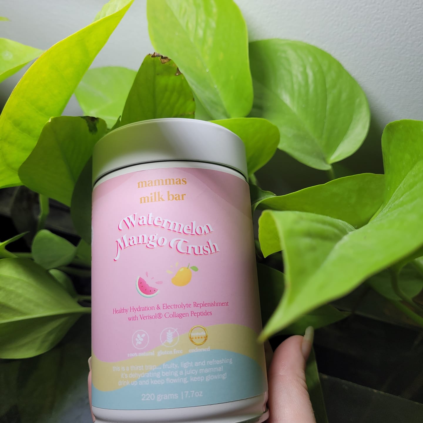 Customer photo review of Watermelon Mango Crush Hydration Electrolyte Drink with Verisol® Collagen