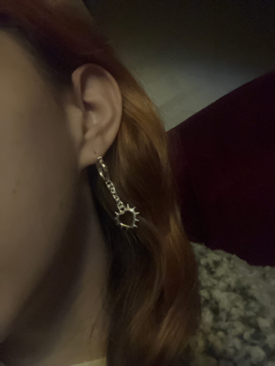 Customer photo review of SPIKE HEART EARRING