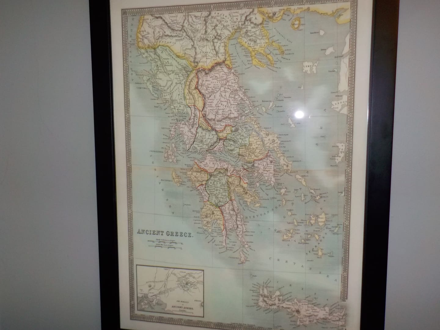 Customer photo review of Old Map of Ancient Greece, 1834, by Teesdale - Crete, Macedonia, Corfu, Albania, Athens, Thessaly, Attica