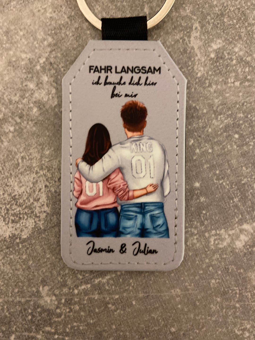 Customer photo review of Pärchen - Personalisierter Schlüsselanhänger aus Kunstleder