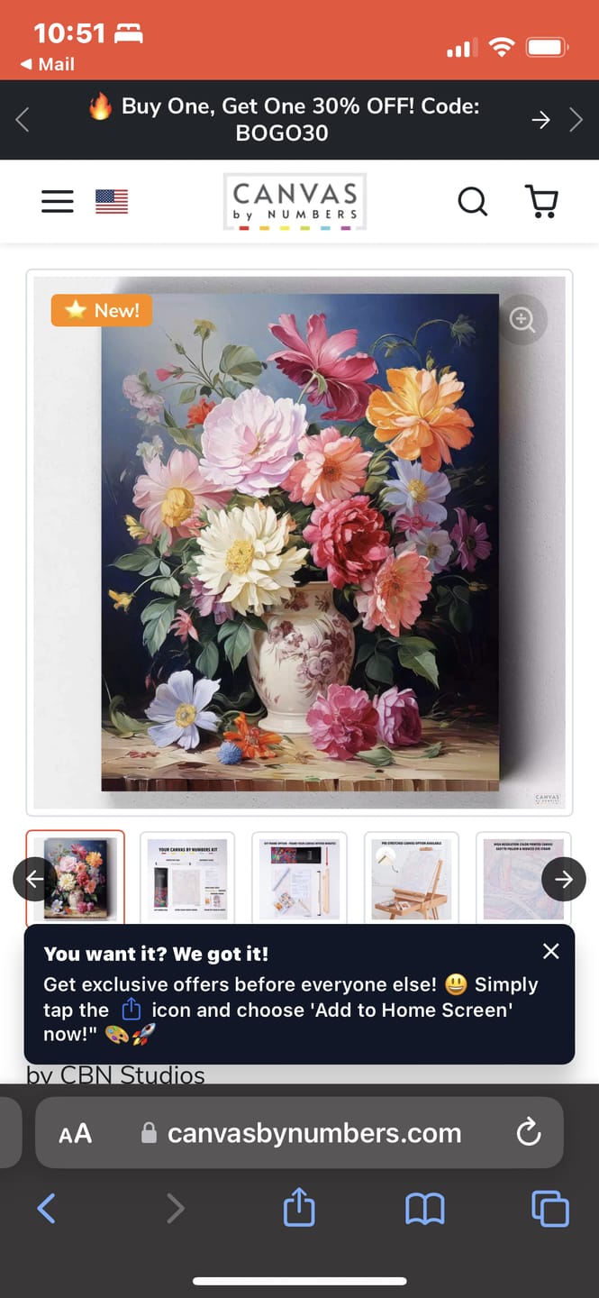 Customer photo review of Colorful Arrangement - Paint by Numbers