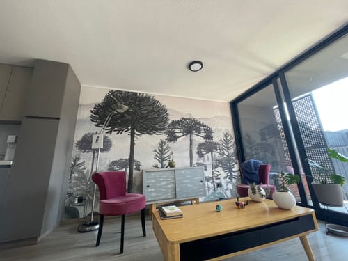 Customer photo review of Papel Mural Bosque de araucarias