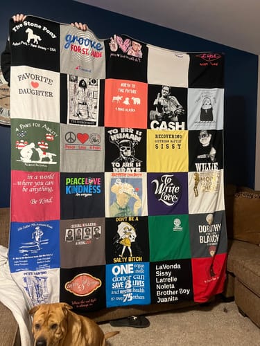 Customer photo review of Quilts for Large and XL T-Shirts
